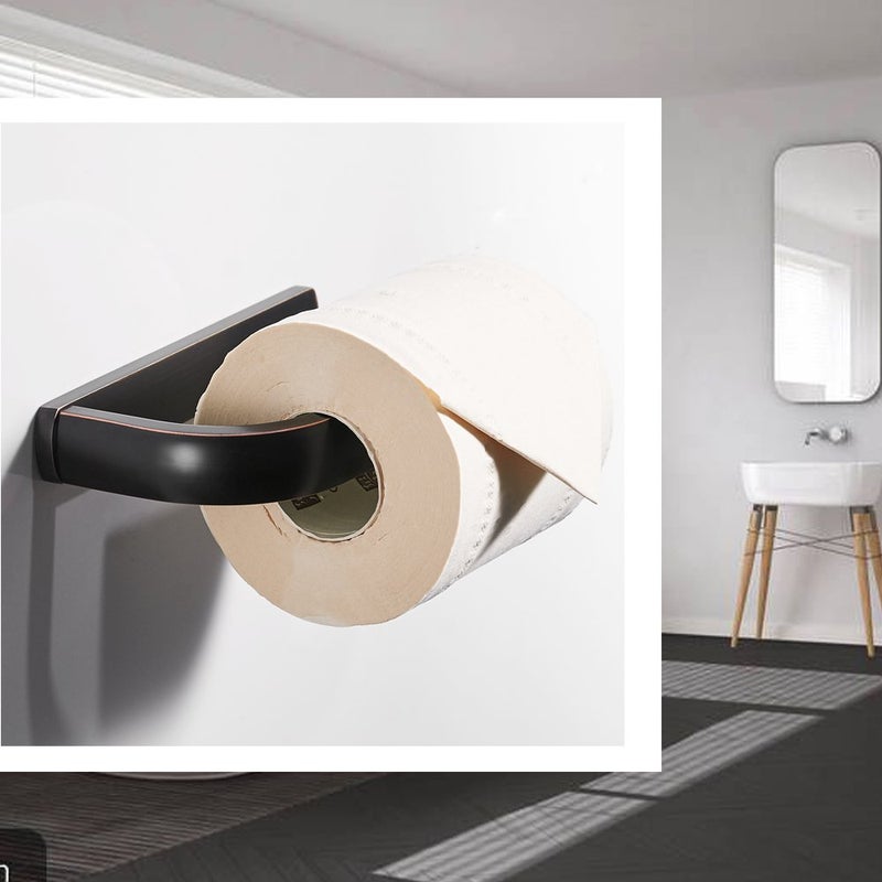 BESy حامل ورق المرحاض من النحاس BESy بتشطيب برونزي مصقول، ملحقات حمام مثبتة على الحائط، حماية من الصدأ - Image 2